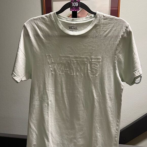 Vans Pale Green Slim Fit T-Shirt Small #109 - Picture 1 of 6